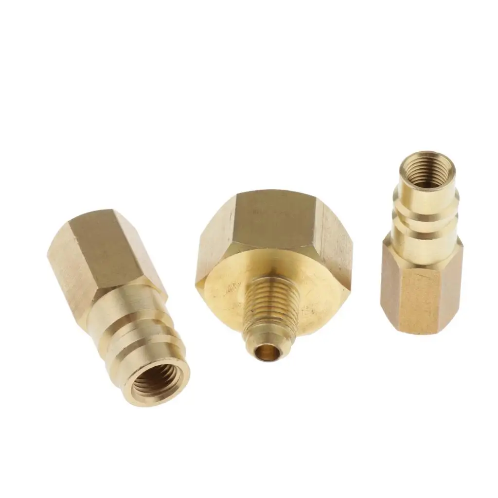 Brass Air Conditioning Adapter Conversion Tool Portable Pressure Port Connector for R134a Cooling System