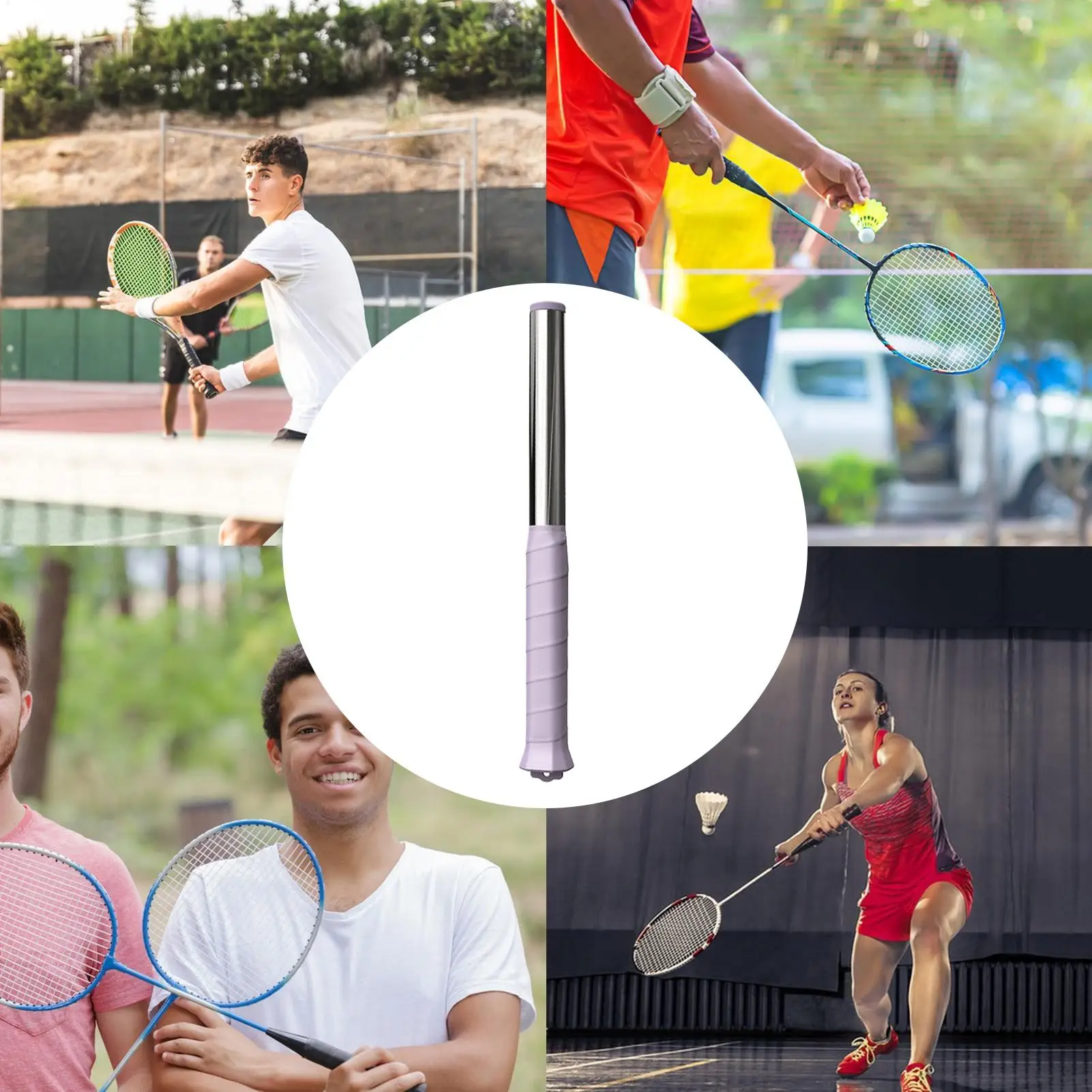 

Badminton Swing Training Aid Stainless Steel Comfortable Grip Aid Tool Badminton Correction Trainer Rod For Advanced Players