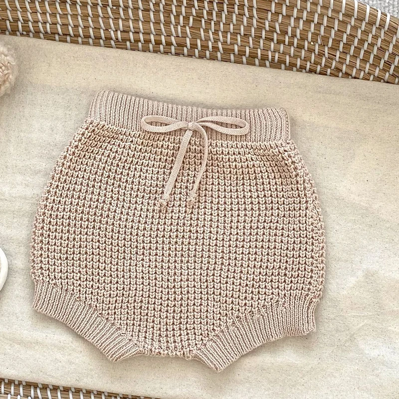 Autumn Spring Korean Style Children Knitted Clothing Long Sleeved Solid Color Cardigan+Shorts Newborn Baby Girls Clothing Suit