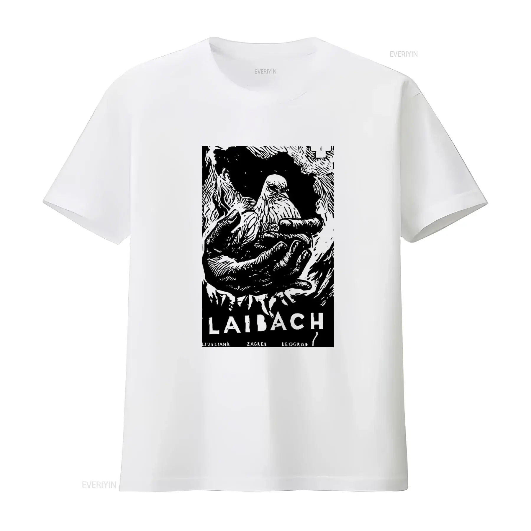 LAIBACH Industrial Electronic Art T Shirt NSK Design Hand Dove Print for  vintage Washed Breathable designer clothes