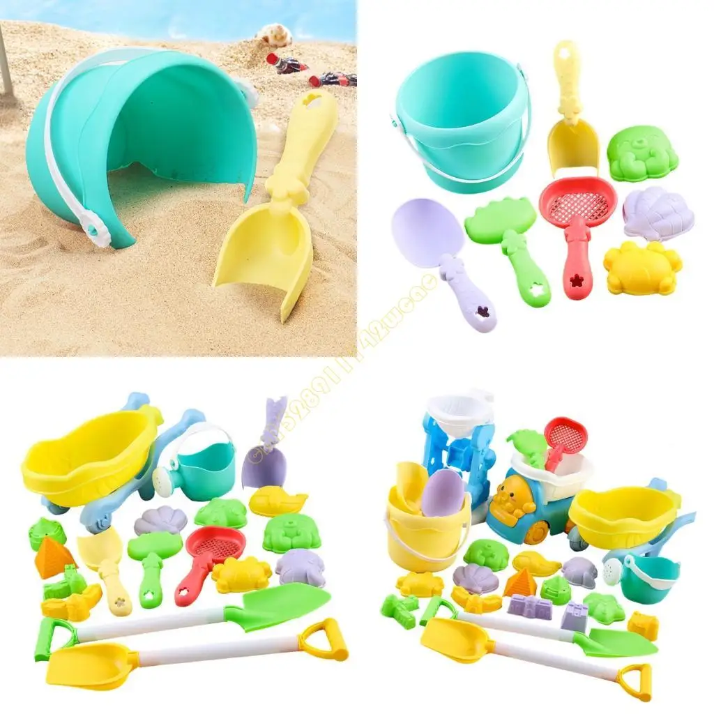 

Sand Play Tool Set Sand Shovel Bucket Sandcastle Toy For Children With Bright Color for Parents Kids Beach Vacation DXAD
