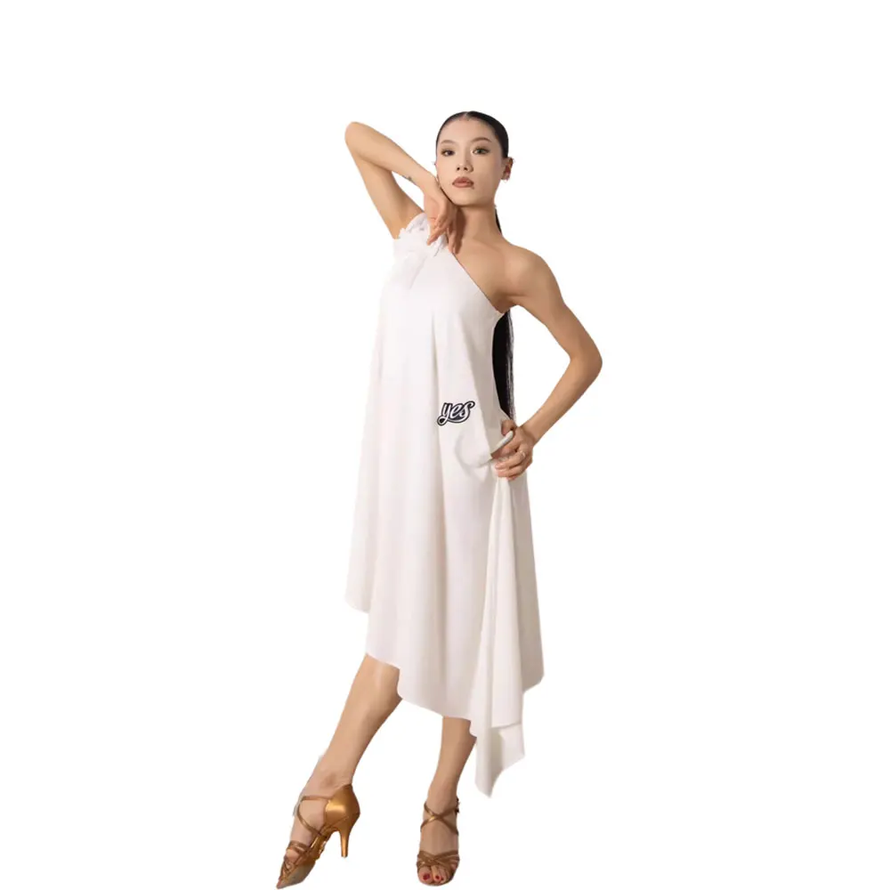 Latin Dance Dress High-end Diagonal Shoulder Big Swing Tango Female Adult Stage Performance Professional Clothing