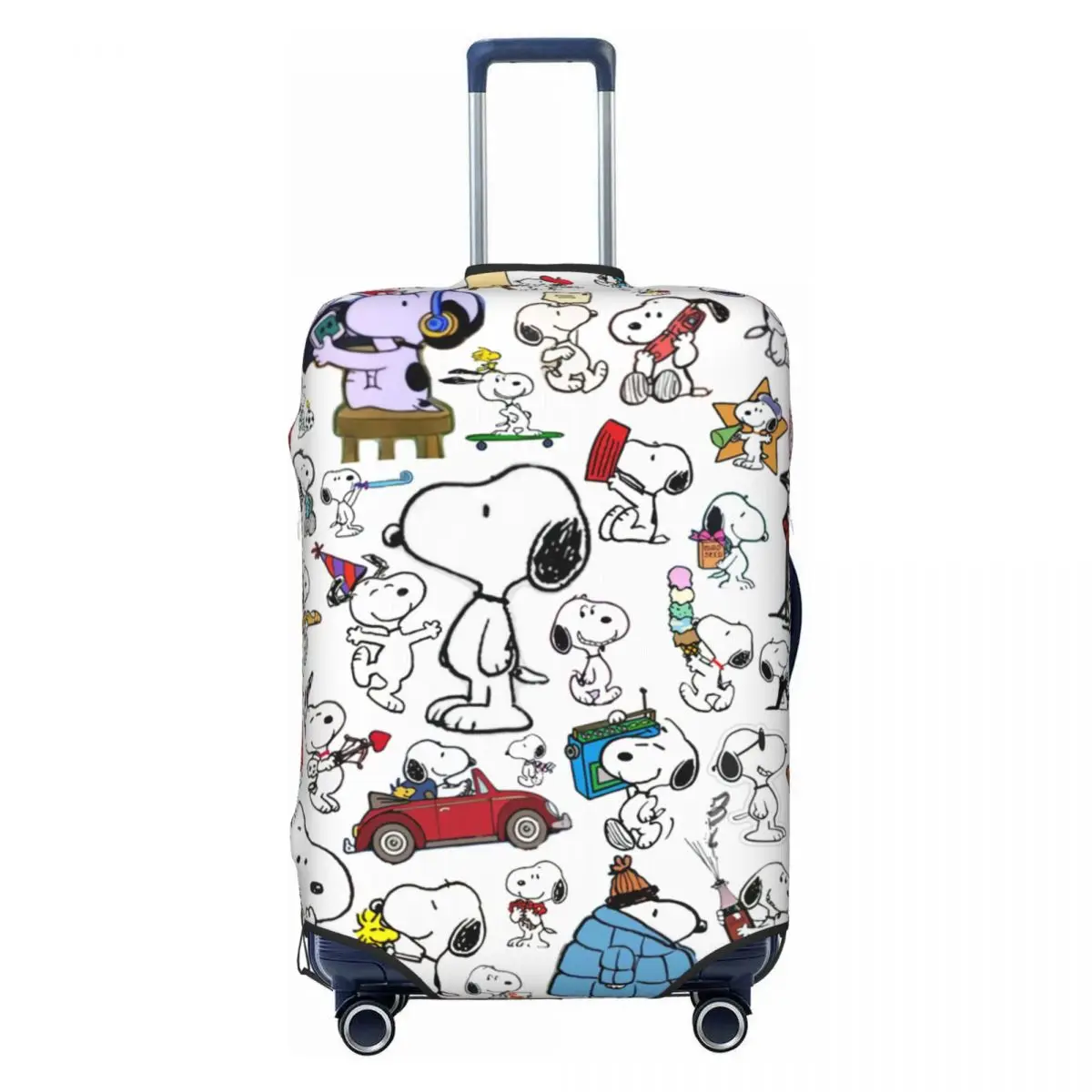 

Cute Snoopy Collage Suitcase Cover Washable Cartoon Beagle Dog Luggage Protective Covers for 18-32 inch