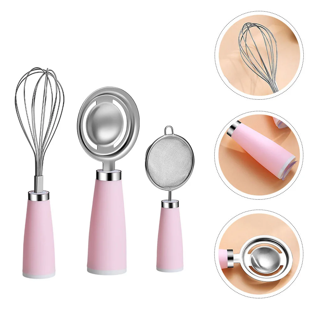 

1Set Egg White Separator Stainless Steel Kitchen Tool with Fine Mesh Sieve for Yolk Divider and Egg Processing Kit Pink