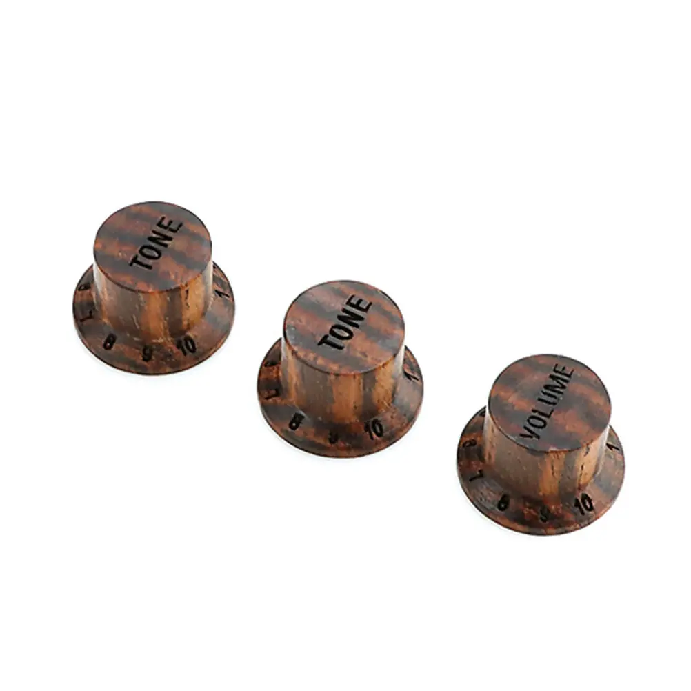 

3Pcs High Quality Wood Guitar Knobs Volume Tone Control Knob for Electric Guitar Bass Potentiometer Replacement Anti Corrosive