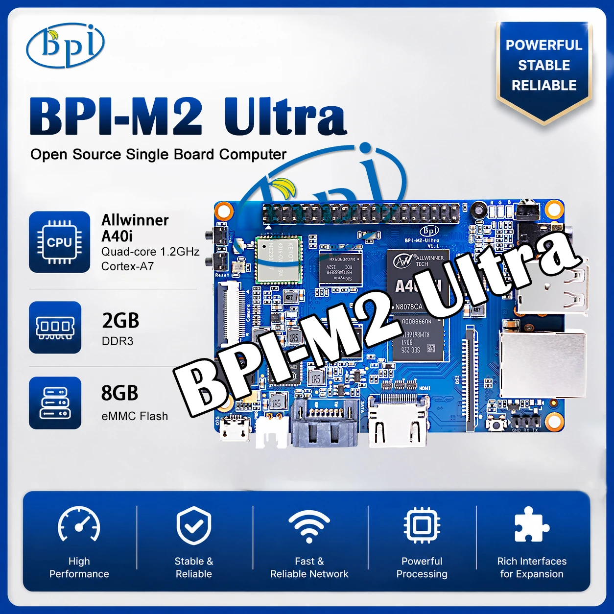 banana-pi-bpi-m2-ultra-mini-single-board-computer-allwinner-a40i-open-source-hardware-2gb-ddr3-8gb-emmc-for-diy-lot-ai-projects