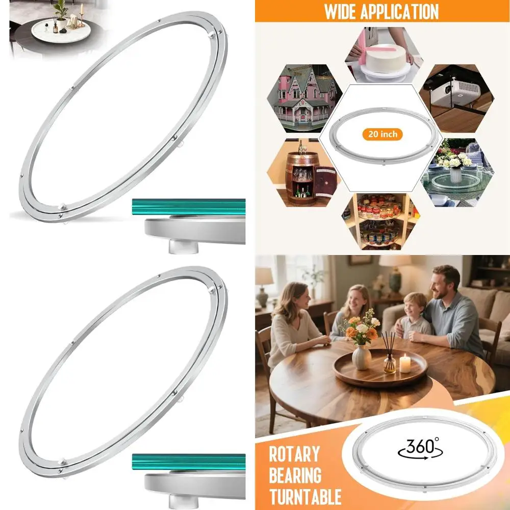 

20 Heavy-Duty Lazy Susan Swivel, Smooth-Rotating Bearing Plate for Round Dining Tables