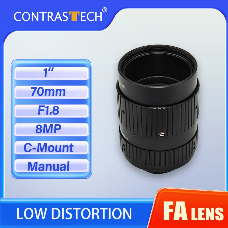 

CT 70mm Lens 1'' Camera Machine Vision 8MP High Resolution F1.8 C-Mount Lens CCTV/FA Lenses For Industrial Inspection Cameras