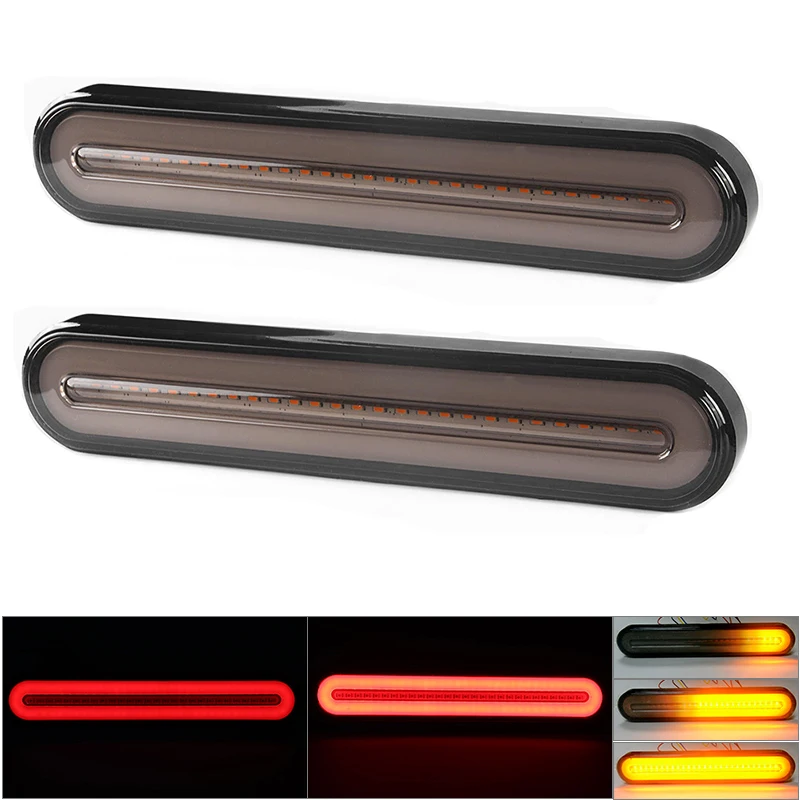 

3 in 1 LED Tail Lights Neon DRL Running Light Flowing Turn Signal Light Brake Stop Lamp For Truck Trailer Bus Pickup ATV 12V 24V
