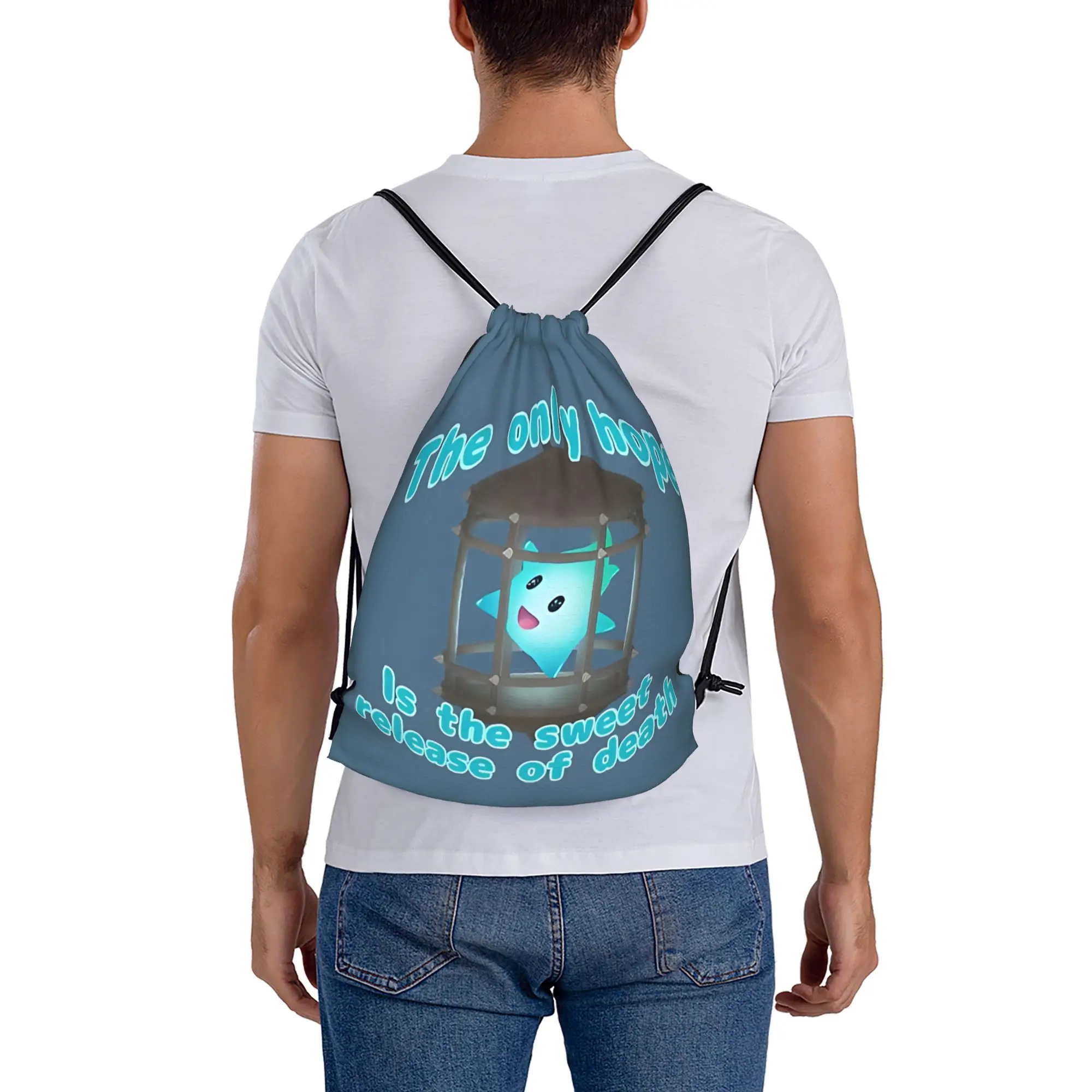 Lumalee 7  Multi-function Pocket Men Women Storage Backpack Teenager Travel Bag Print Drawstring Bags