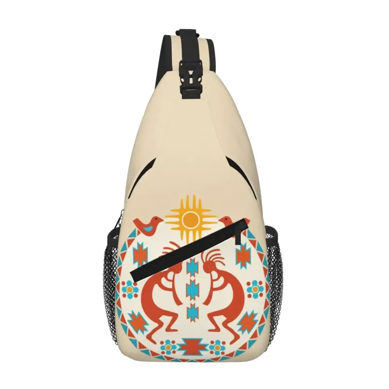 

Southwest Tribal Native American Kokopelli Sling Crossbody Backpack Men Custom Shoulder Chest Bag for Cycling Camping Daypack