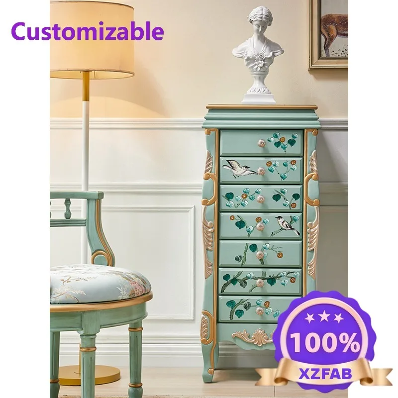 Factory Direct 2026 Seven chest cabinet with mirror decoration cabinet, bedroom makeup storage cabinet