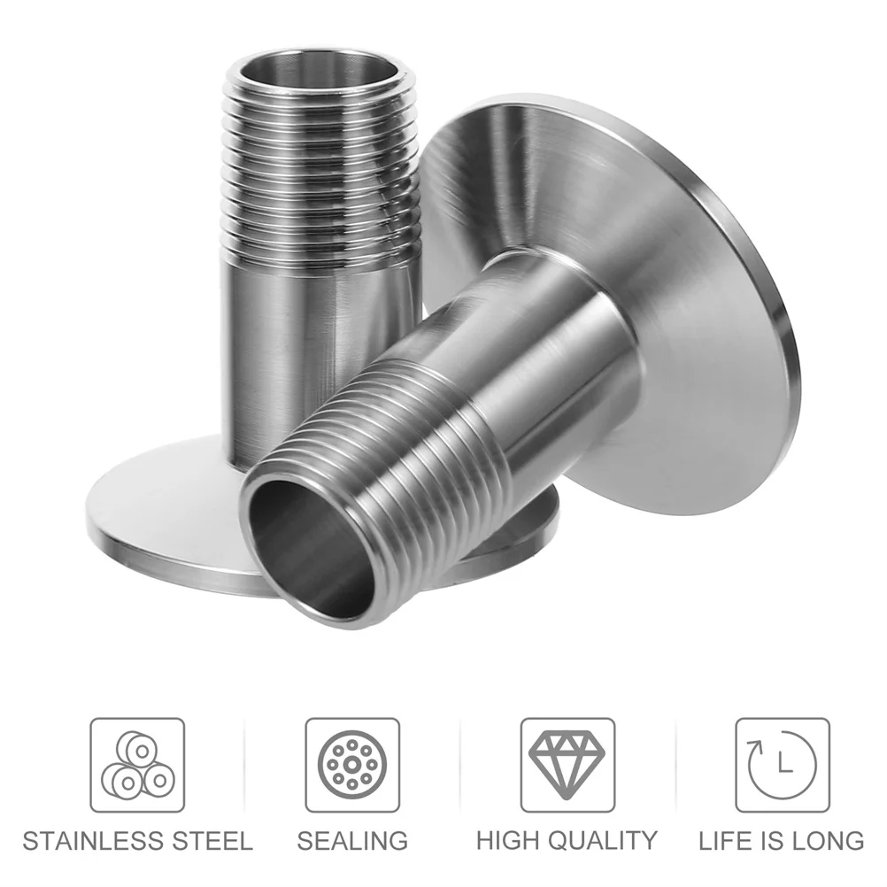 

4pcs Stainless Steel Pipe Fittings Sanitary Barb Adapter Male Connector Silver Hose Fitting Corrosion Resistance NPT Threads