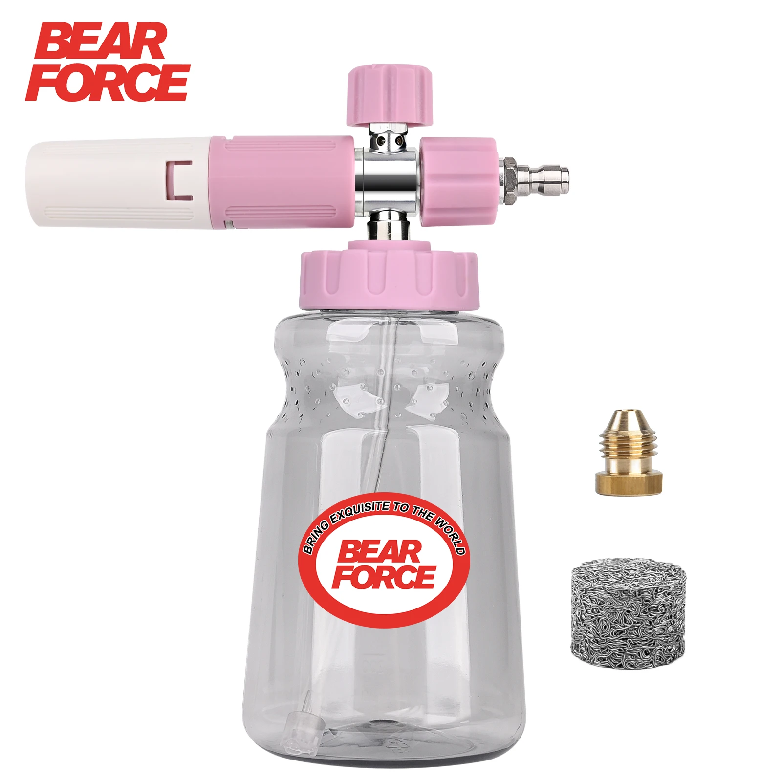 Pressure Washer Foam Cannon for 1/4” Quick Connector with 360° Adjustable Spray Nozzle, New Generation Adjustable Spray Nozzle