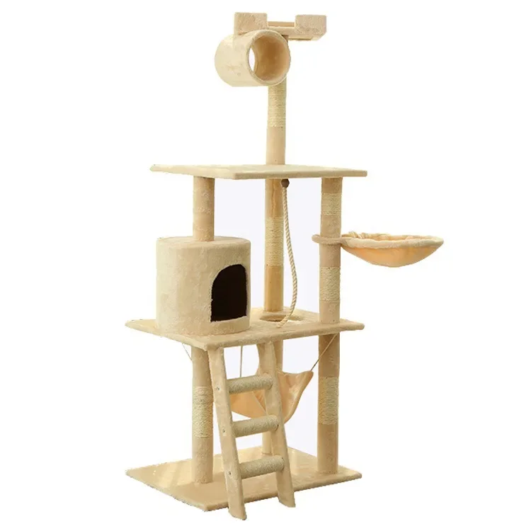 Pet Cat Tree Condo Furniture Kitten Activity Tower Pet Kitty Play House Scratching Posts Perch Hammock Tunnel