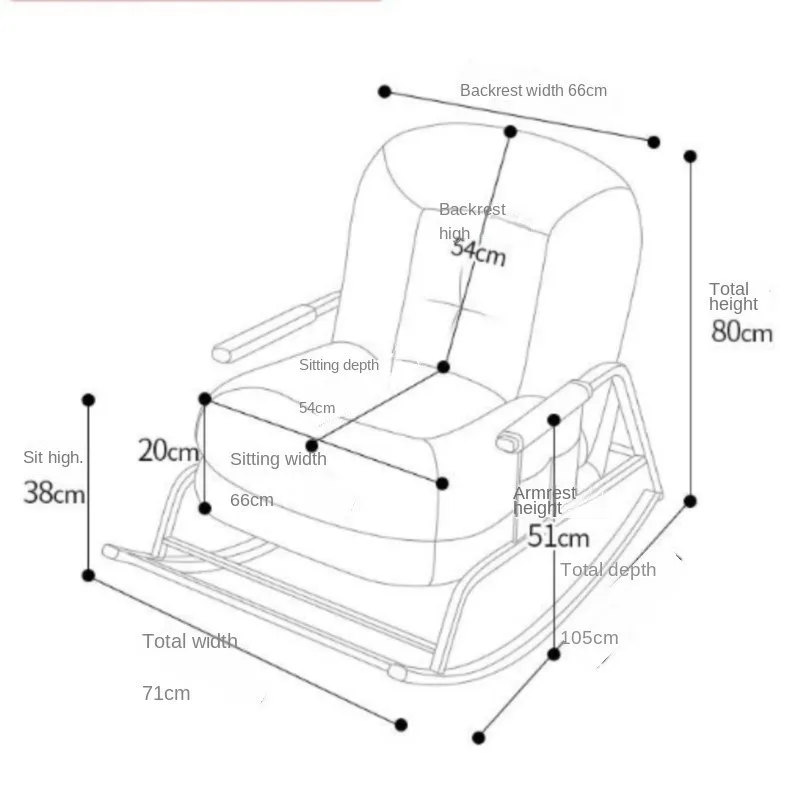 X&D Rocking Chair Balcony Leisure Chair Light Luxury Single Rock Chair Sofa Bed Lounge Chair Adult Home Lazy Sofa Relaxing Chair