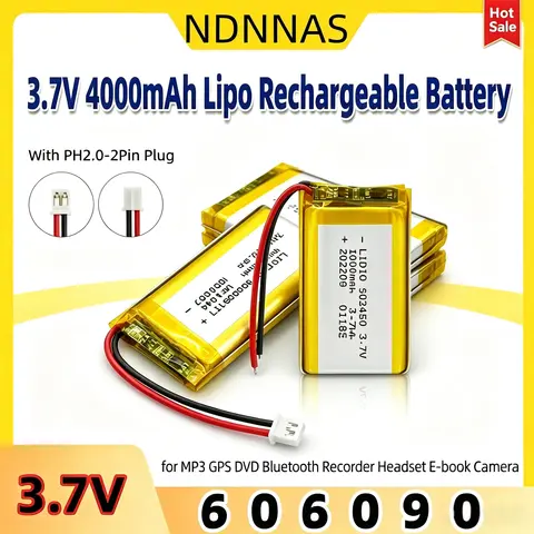 3.7V 606090 Polymer Lithium Battery 4000mAh Large Capacity Tablet Computer Mobile Power Bank Supply DIY Rechargeable Batteries