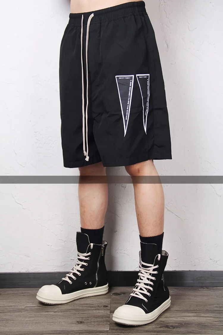 

Loose Men's Spor orts k e Flag Label Hip Hop Trendy High Street Five-Quarter Length Casual Pants by Rodrk