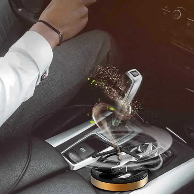 Solar Car Aromatherapy Diffuser Helicopter Solar Rotating Car Air Freshener Long-Lasting Fragrance Rotating Solar Aromatherapy