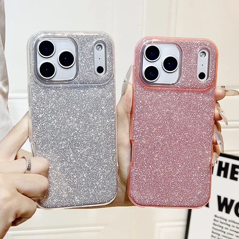 

Fashion Stars Popular Bling Glitter Phone Case For iPhone 17 Pro Max 16e 15 14 Plus 13 12 11 Air Shockproof Shining Back Cover