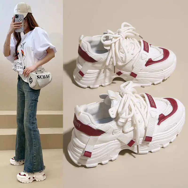 

Plateforme Legitimate Leather Idea Товары Вулканизированная летняя обувь для пожилых людей Черная обувь для женщин Кроссовки Спортивные