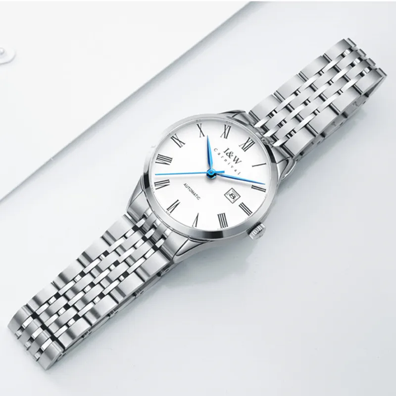 CARNIVAL Brand Women Fashion Watches Ladies Luxury Waterproof Sapphire Calendar Automatic Mechanical Wristwatch Relogio Feminino