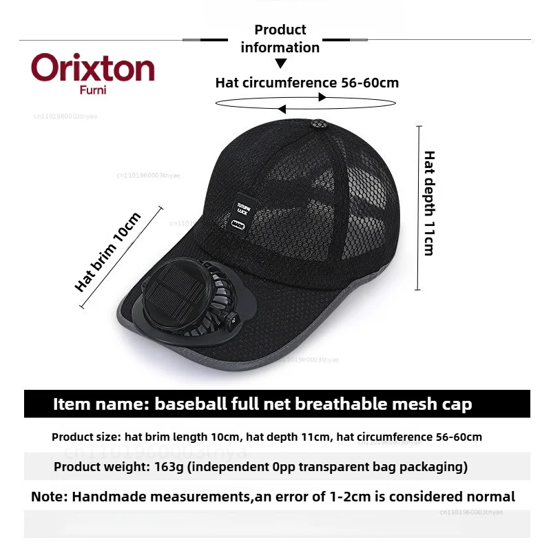 Adult Summer Solar Charging with Fan Hats for Both Men and Women Comfortable Breathable Mesh Sun Protection Outdoor Sun view 6