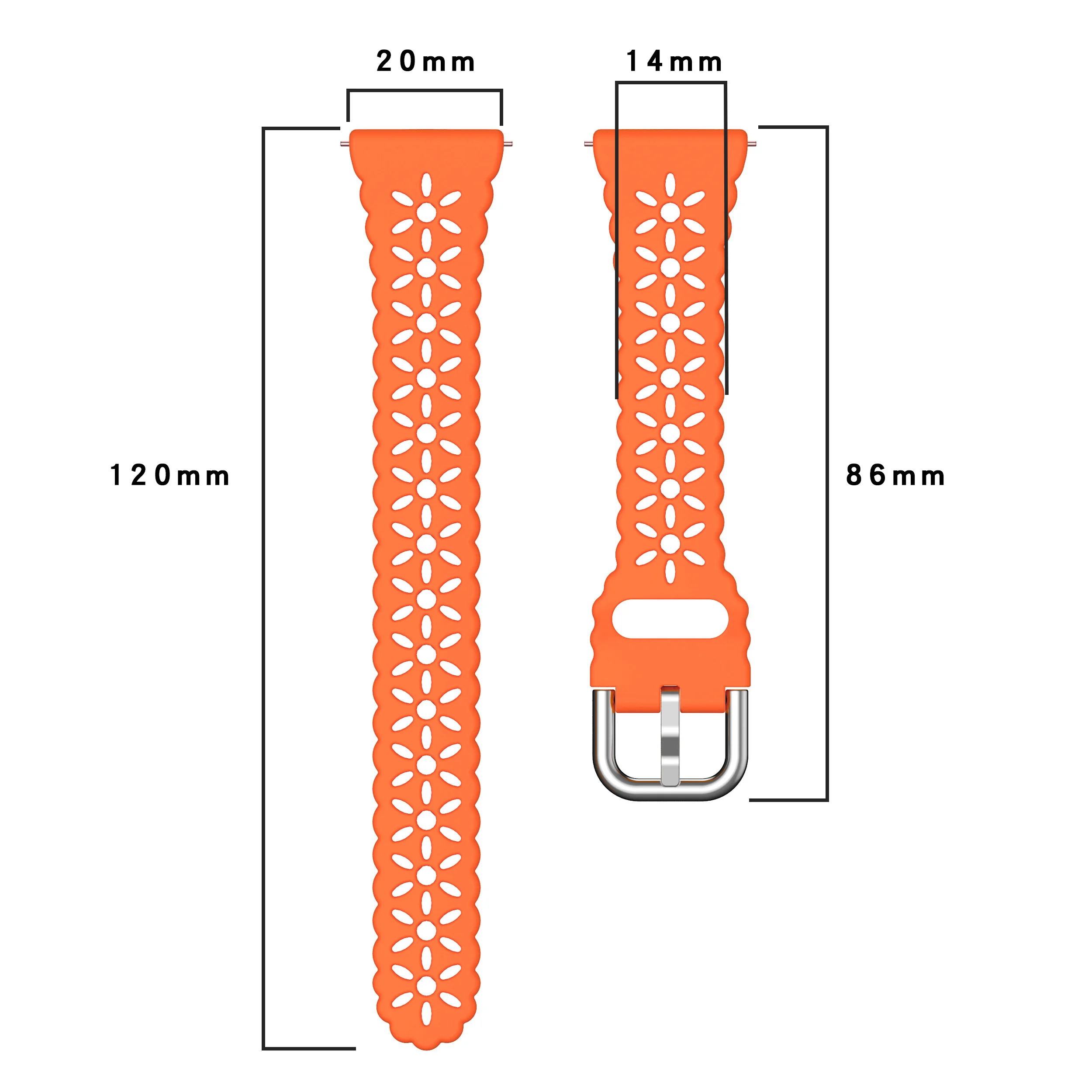 20mm Plum Bossom Strap for Galaxy Watch 6 5 4 Watchband Wedding Romantic Classic Silicone Band Strap for Galaxy Watch3 41mm 20mm