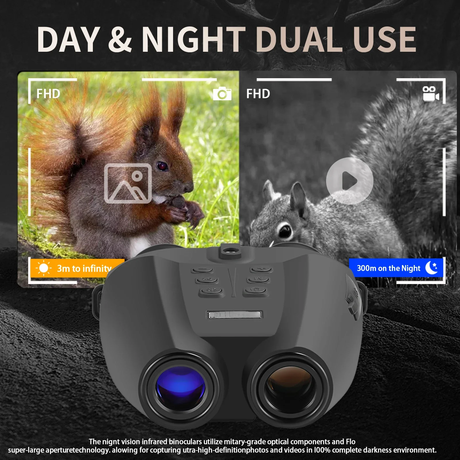 PVS-32  Infrared Night Binoculars NVG Mount Head Mounted HD 1080P Video Camera New Tacticle Helmet Night Vision Goggles 8X Zoom