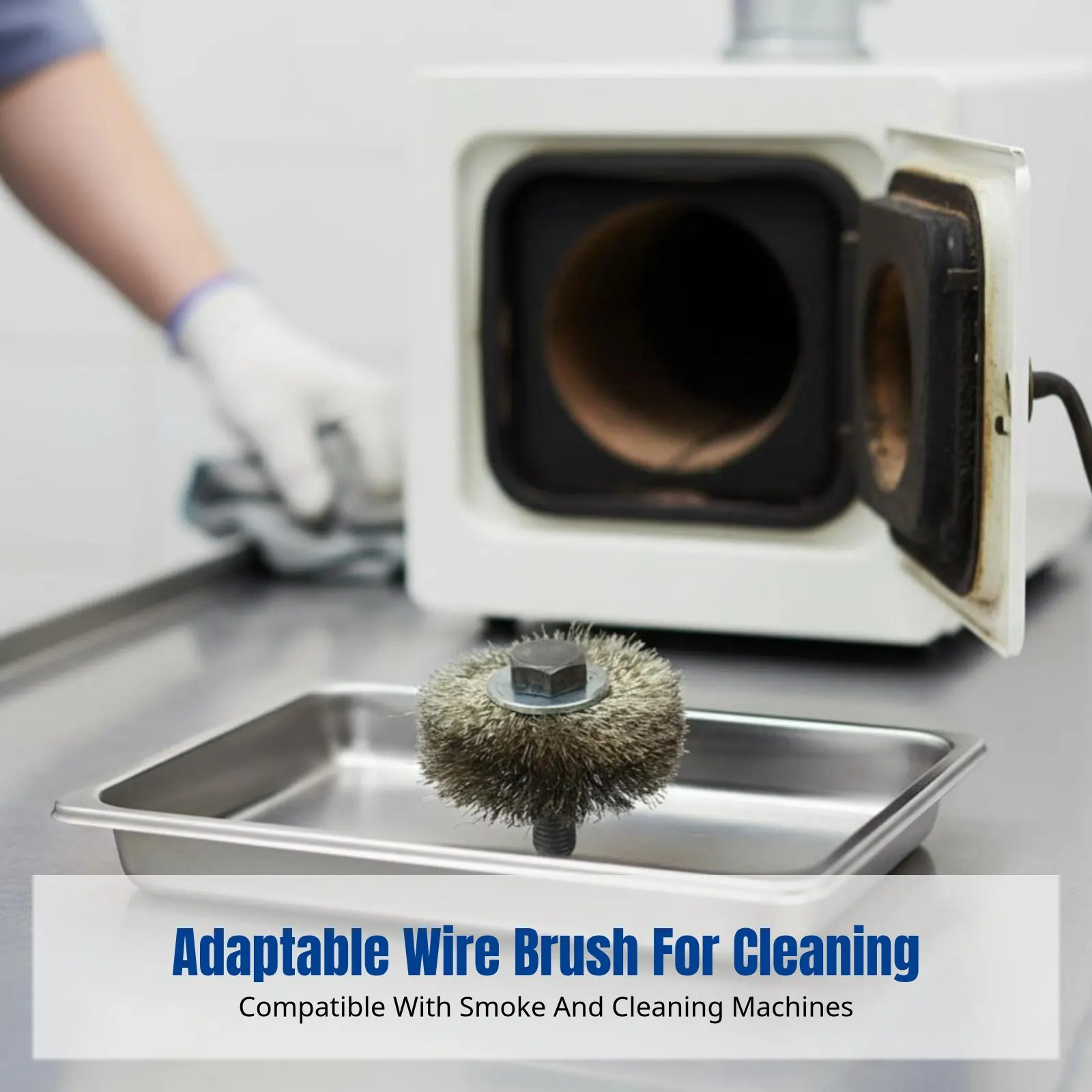 

Boiler Pipe Wire Brush, Cleaning Brush for Smoke Tubes, Water Descaling Machine Accessory, Steel Construction