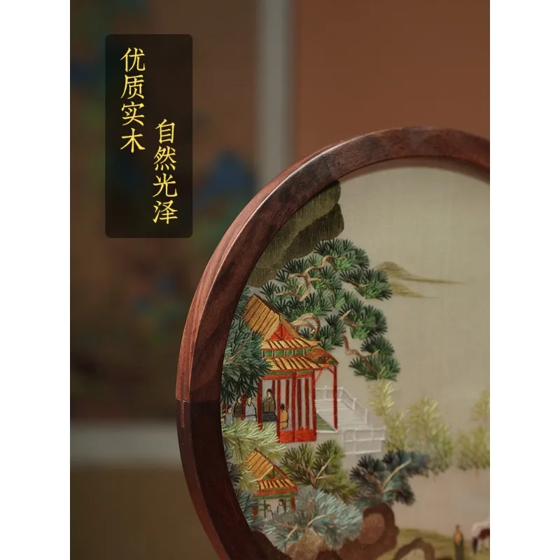 Suzhou Suzhou embroidery double-sided embroidery ornament embroidery panda intangible cultural heritage table