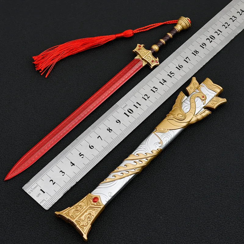 22CM Naraka Bladepoint periphere Schwertmodelle Ganzmetall-Kunsthandwerksfiguren des Shaoyang-Schwertes Dekoartikel Spielzeuggeschenk