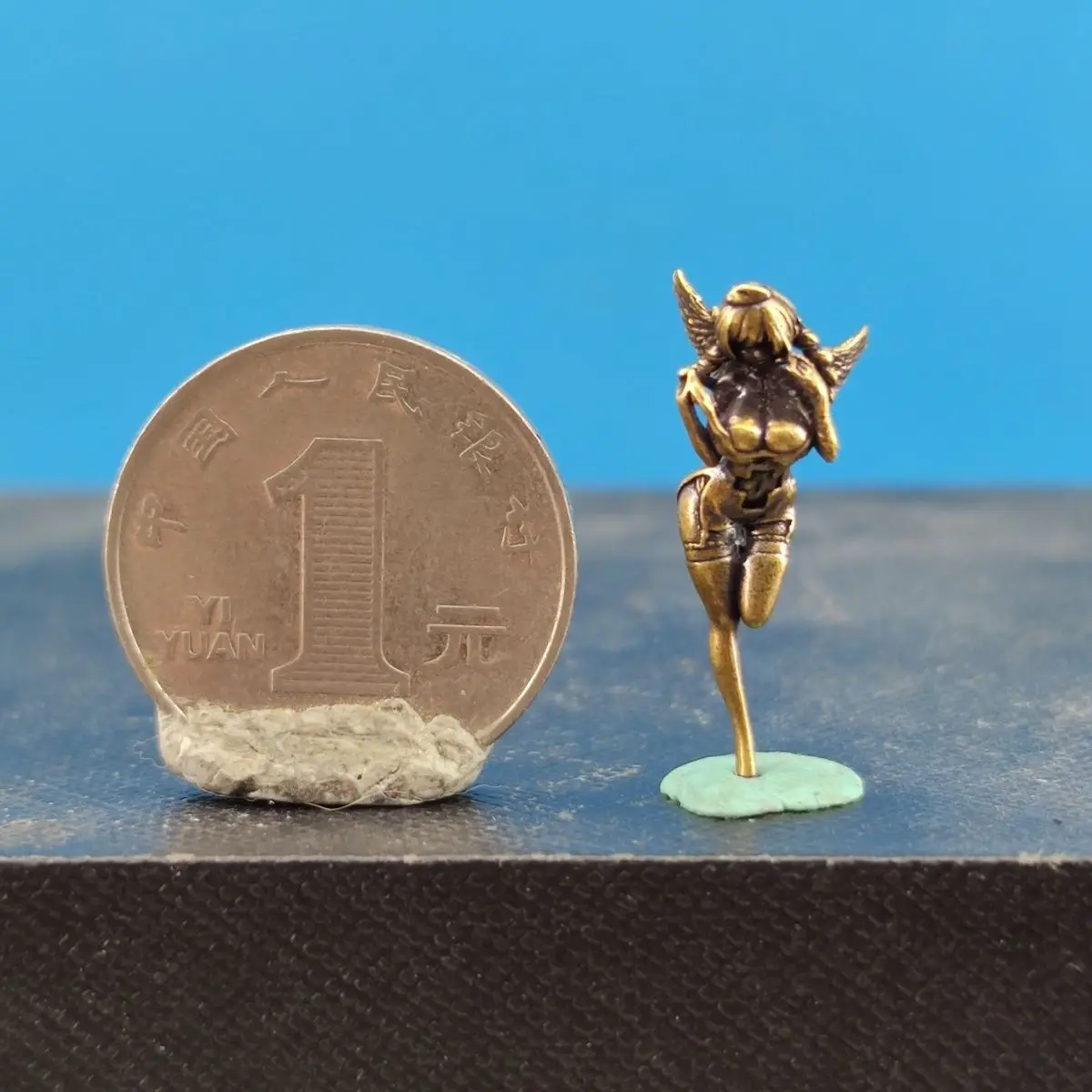 Premium Brass Sexy Angel Girl Figure - Collectible Handmade Nurse Character Model for PC Case Decoration & Home Decor
