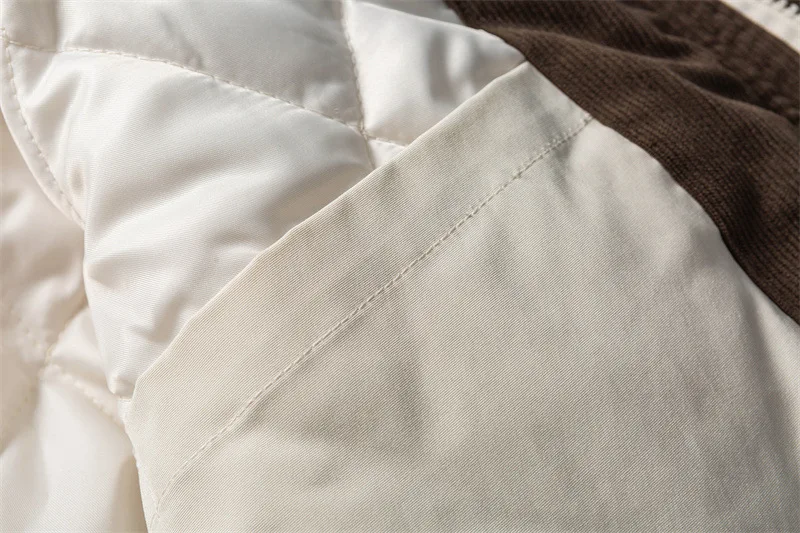 معطف منتفخ لملابس العمل اليابانية Amekaji مقاس كبير للجنسين مع سترات بياقة سروال قصير شتوية سميكة ودافئة مبطنة بالقطن #6