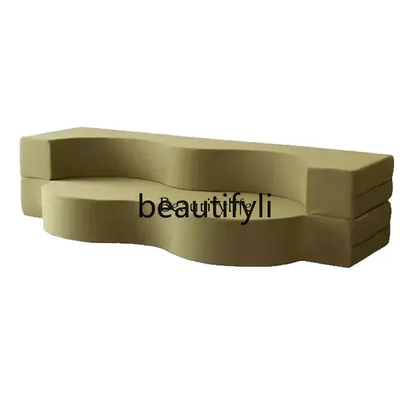 

12Folding sofa bed multi-functional technology cloth linen light luxury