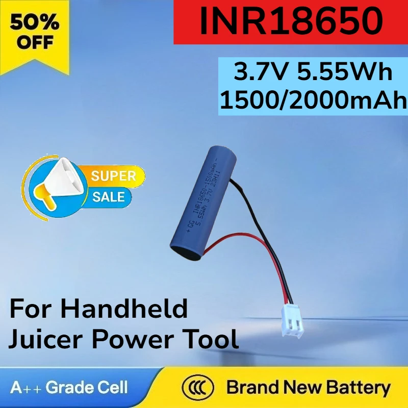 

Сменная аккумуляторная батарея для ручного блендера/электроинструмента, перезаряжаемая, INR18650, 3.7В, 5.55Втч, 1500/2000мАч, высокая мощность 10C, высокое качество