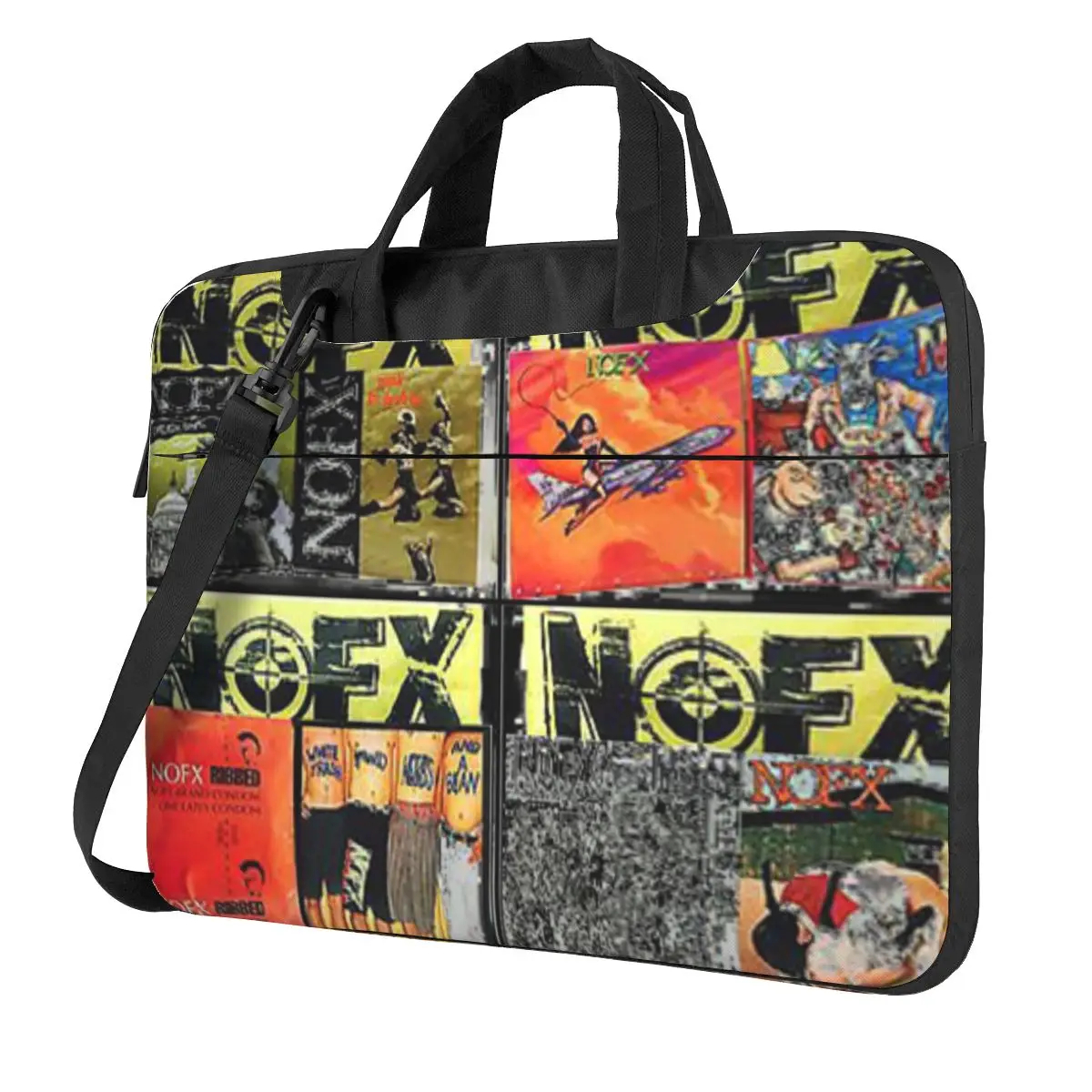 Nofx Band Final Tour Skull Crossbody Laptop Bag Case Computer Bag Resistant Protective Notebook Pouch for Macbook Pro Lenovo