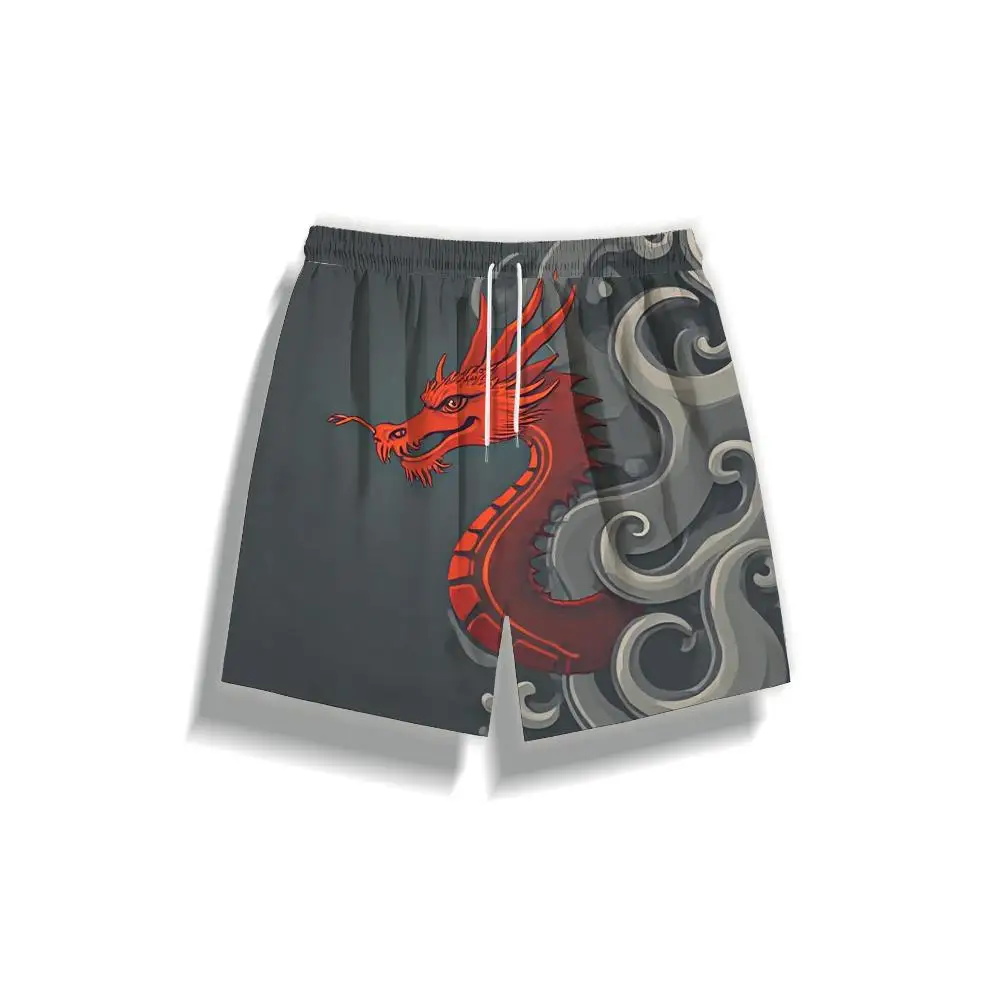 

1pcs Men's Short swim trunks2026 Summer 3D Printed Short sleeve Pants sweatpants Polyester Quick drying running Breathable