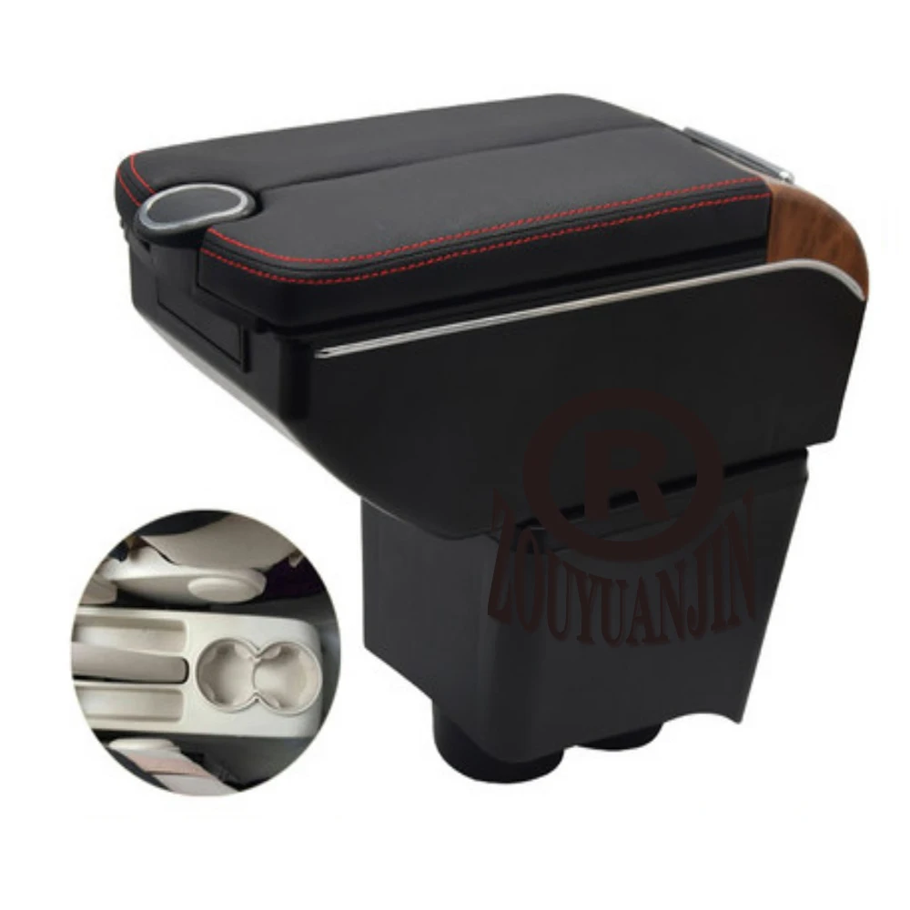 For polo 9N Center Console Armrest Box Storage Elbow Rest Arm with Phone Charging USB Interface Cup Holder