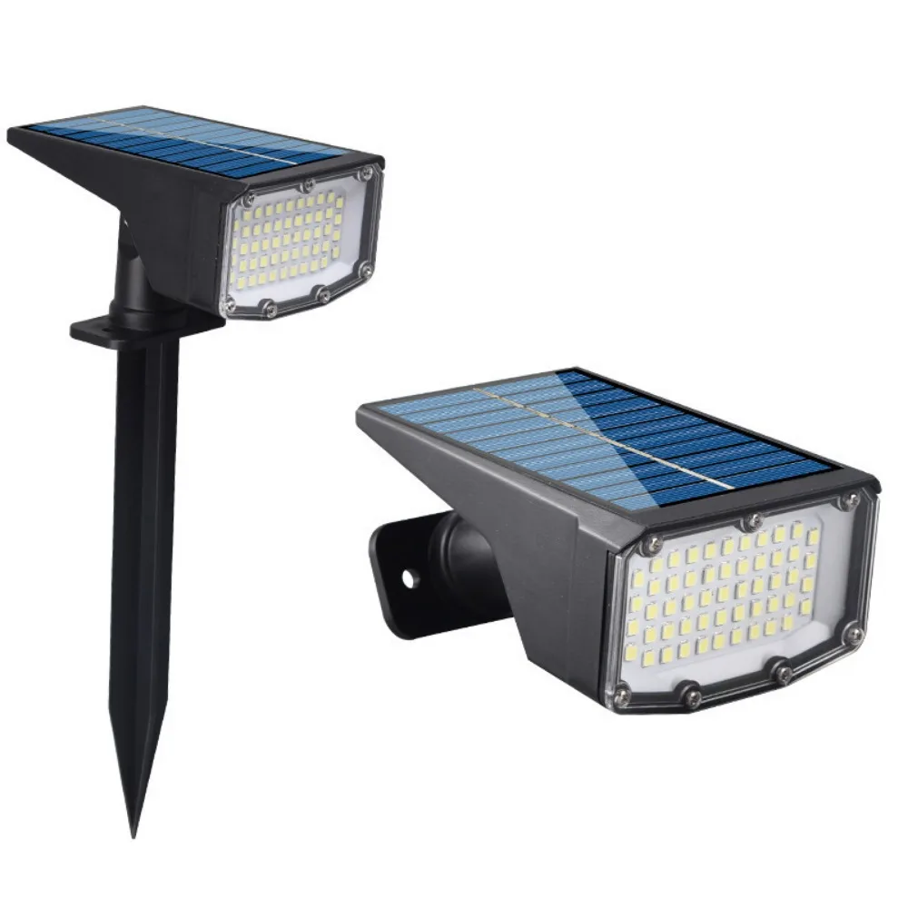 Solar Powered Solar Panel Lights 50/53 LED Lamp Adjustable Solar Flood Wall Lamp Waterproof Floor Plug Landscape Spotlights