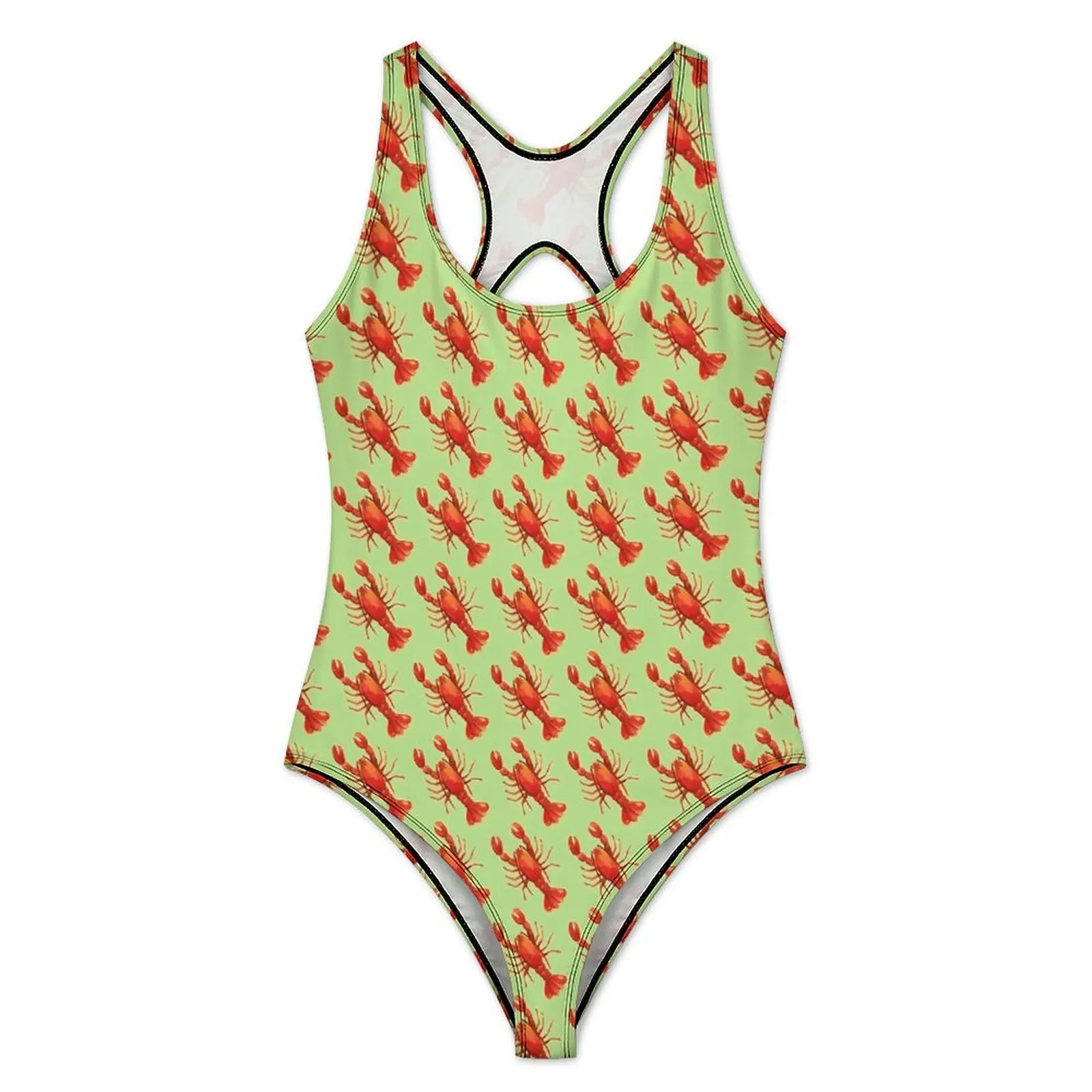 I Love Lobsters Swimsuit Animal Swimwear One Piece Fitness Design Swimsuits Backless Monokini Woman Push Up Sexy Beach Outfits