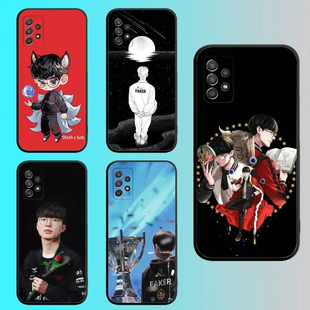 حافظة هاتف Faker T1 L-Lols لهاتف سامسونج S 25,24,23,22,30,21,10,9,Ultra,Plus,Lite,FE,4G,5G حافظة ناعمة سوداء