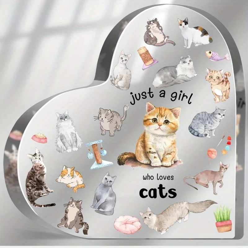 Cat Lover’s Acrylic Decor – Ideal Women/Girls Gift, Versatile Home/Office Decor (Birthdays/Sisters/Teachers)
