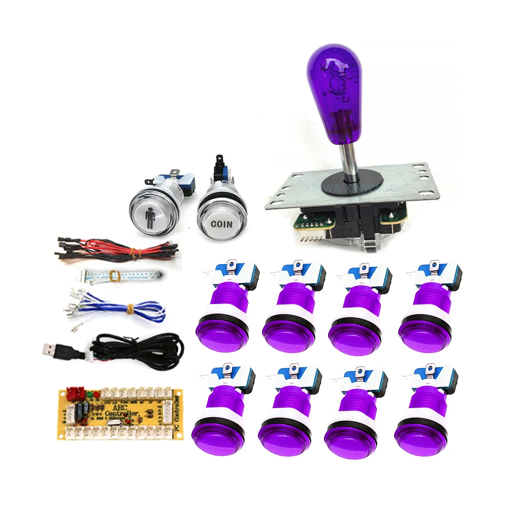 Game Player DIY SANWA Arcade Kit für PC Raspberry Pi mit LED-Druckknopf American Style Joystick USB Encoder Kabel Mame Pandora – Detail 3