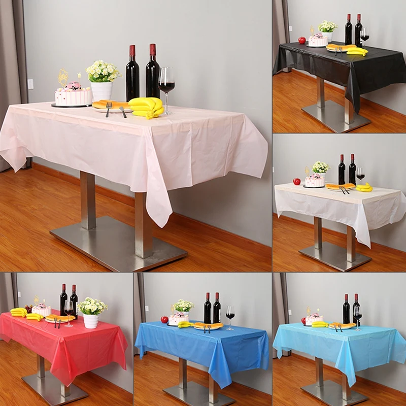 PU Disposable Solid Color Tablecloth Birthday Party Wedding Christmas Table Cover Wipe Covers Rectangle Desk Cloth Decoration