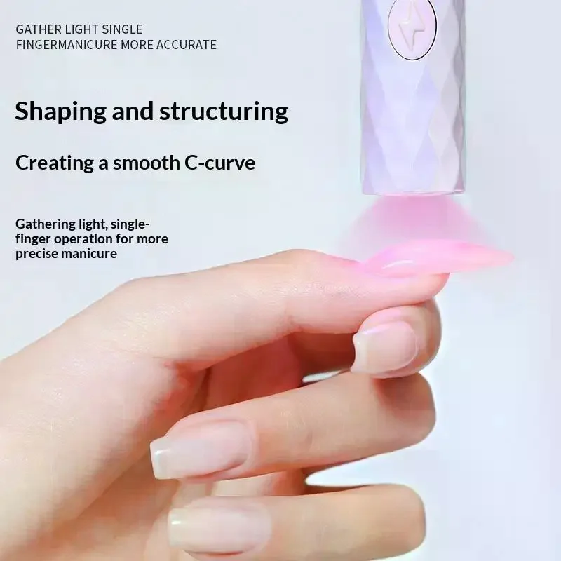 1 Set Nail Polish Illuminating Lamp Handheld Manicure Lamp Power Storage Concentrating Quick-Drying Mini Phototherapy Lamp