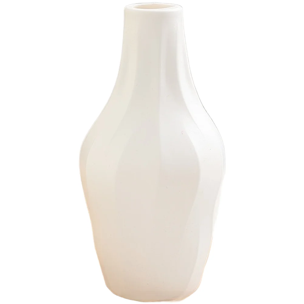 Plastic Vase White with Vintage Touch for Living Room Bedroom Decor Country Aesthetic Minimalist Home Styling 17x5.5cm