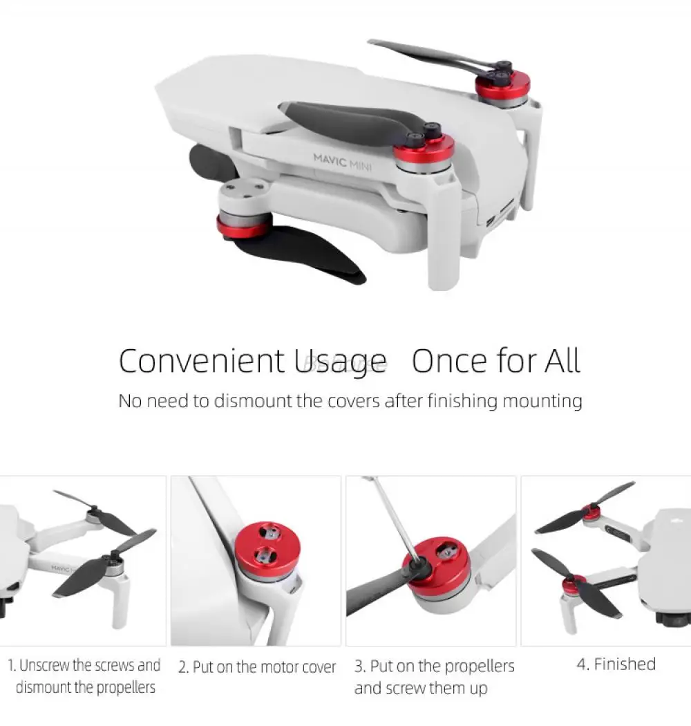 Tampa da tampa do motor de liga de alumínio para dji mini 3 pro/mini 4 pro proteção do motor à prova de poeira para dji mini 4 pro acessórios