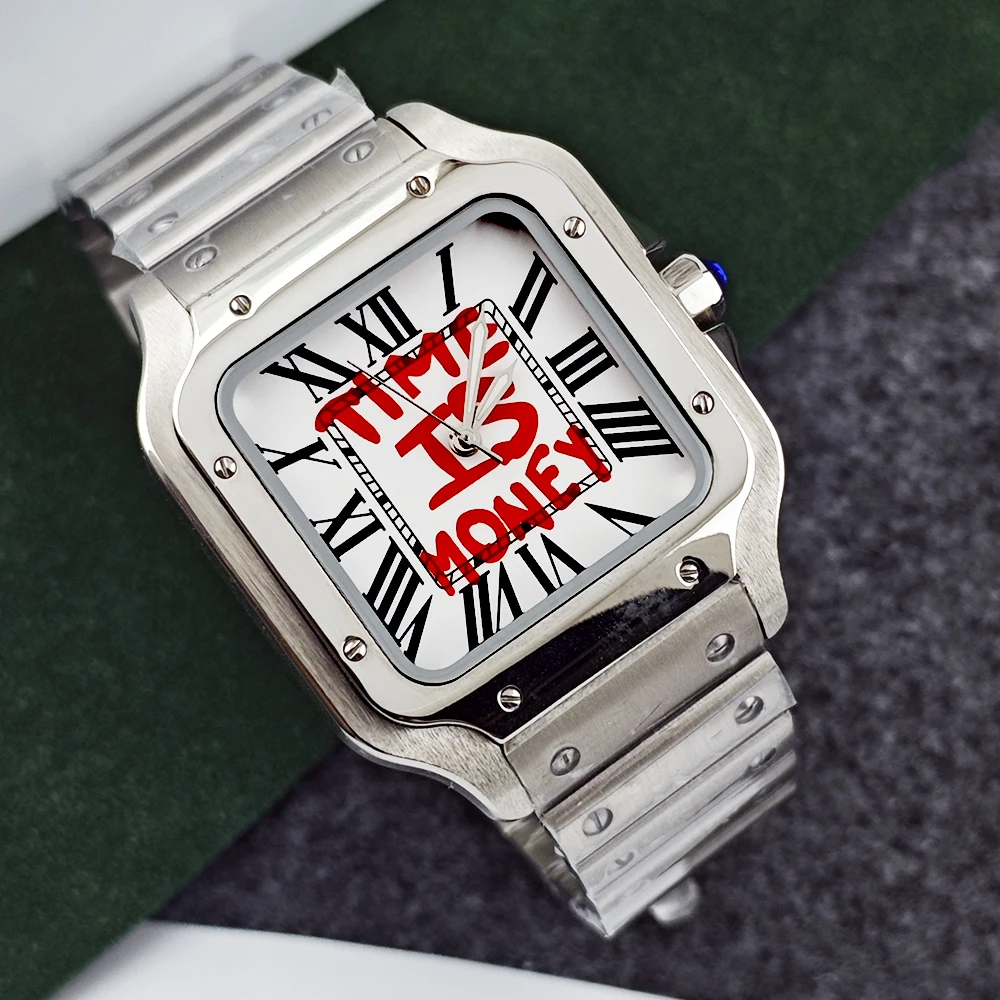 Zegarek NH35 czas to pieniądz zegarek 38mm ze stali nierdzewnej zegarek z własnym logo odpowiedni do mechanizmu NH35