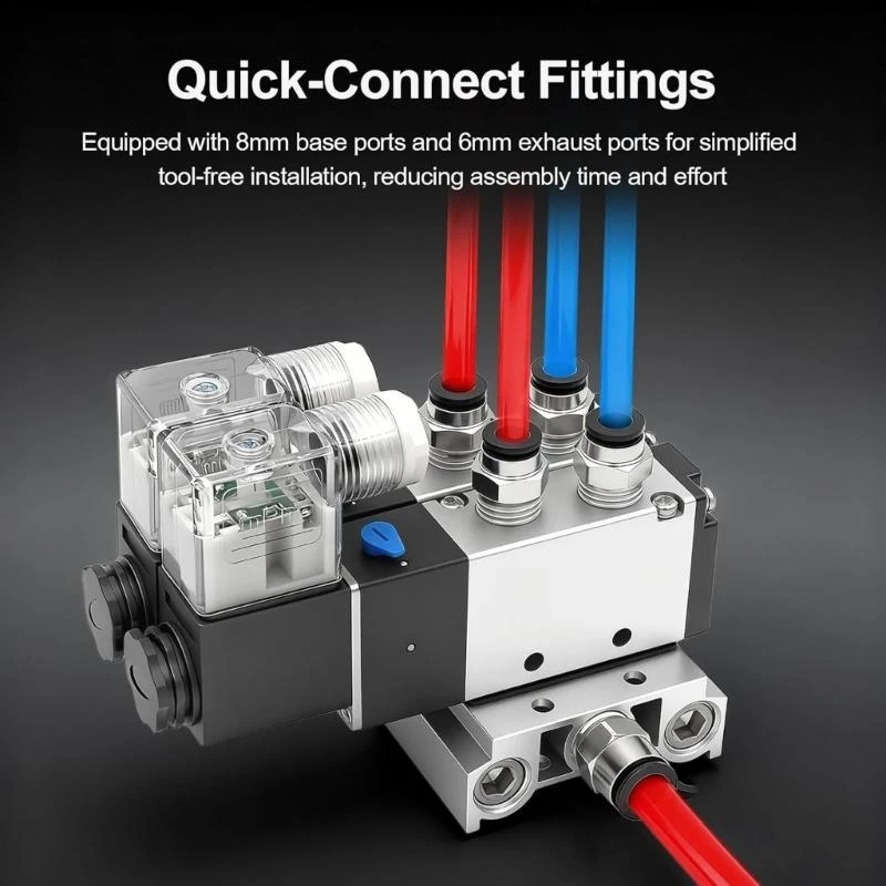 

5 Way 2 Position Pneumatic Air Control Solenoid Valves 4 Station Solenoid Valves Manifold for Automation Systems M4YD